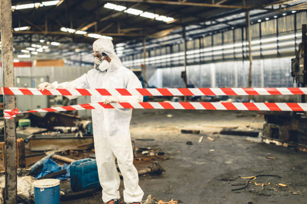 Professional Sewage Cleanup technician working in Elizabeth, NJ
